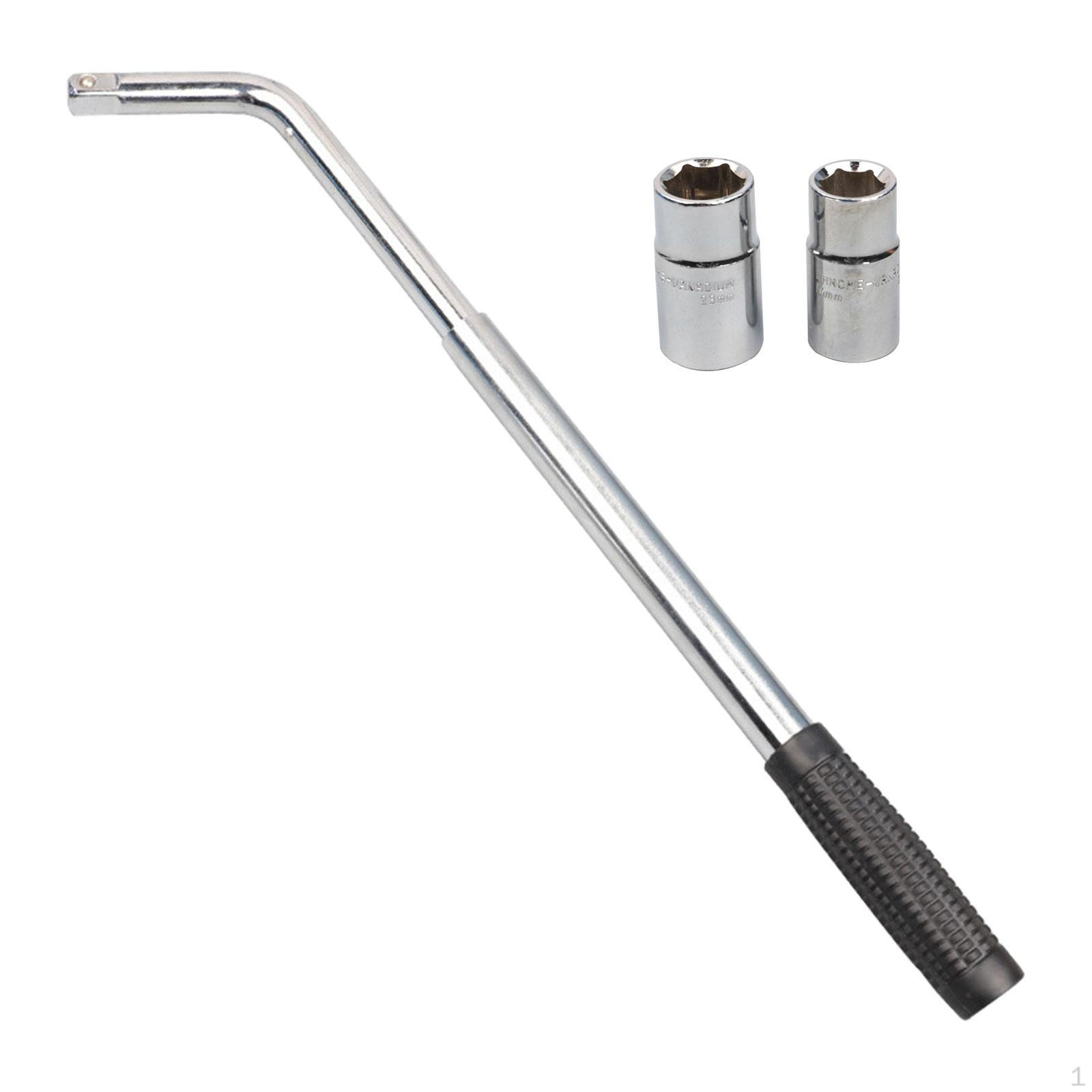

Telescoping Lug Wrench Tire Repair Tools Direct Replace with 21/23mm Sockets Wheel Nut Remover for