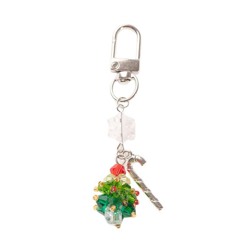 Christmas tree mobile phone pendant lanyard beaded DIY camera anti-lost rope keychain pendant bag pendant mobile phone chain
