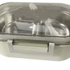 Stainless Steel Lunch Box Korean Style 2 Compartment Bento Box Metal Food Container for Kids Adults