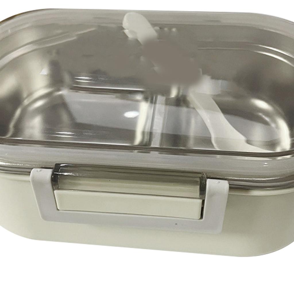 Stainless Steel Lunch Box Korean Style 2 Compartment Bento Box Metal Food Container for Kids Adults