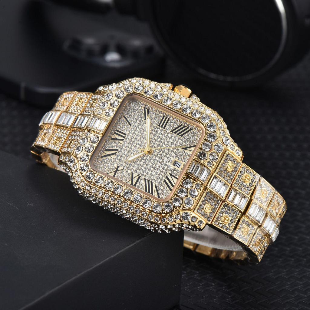 2025 NIRICHA Quartz Casual Steel Band Full Diamond Watch