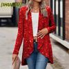 Damen Vintage Lässige Einfarbige Print Herbst Winter Langarm POLO-Kragen Jacke Internationale Designs & Mäntel