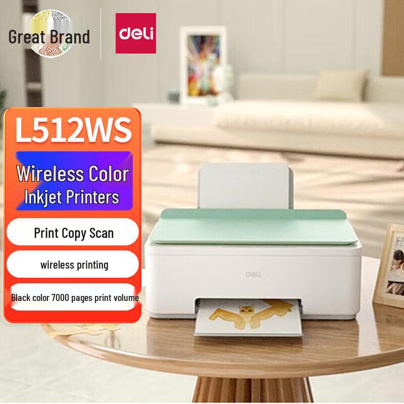 

Deli L512Ws Wireless All-in-One Ink Tank Color Photo Printer CN plug (adapter included)