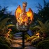 Warme Nachtleuchtende Drachen-Gartenleuchte Drachenform Solar-Erdspießleuchte Wegdekoration