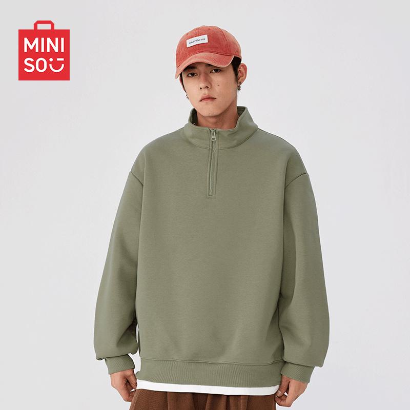 MINISO Men's Half-Zip Stand-Collar Sweatshirt
