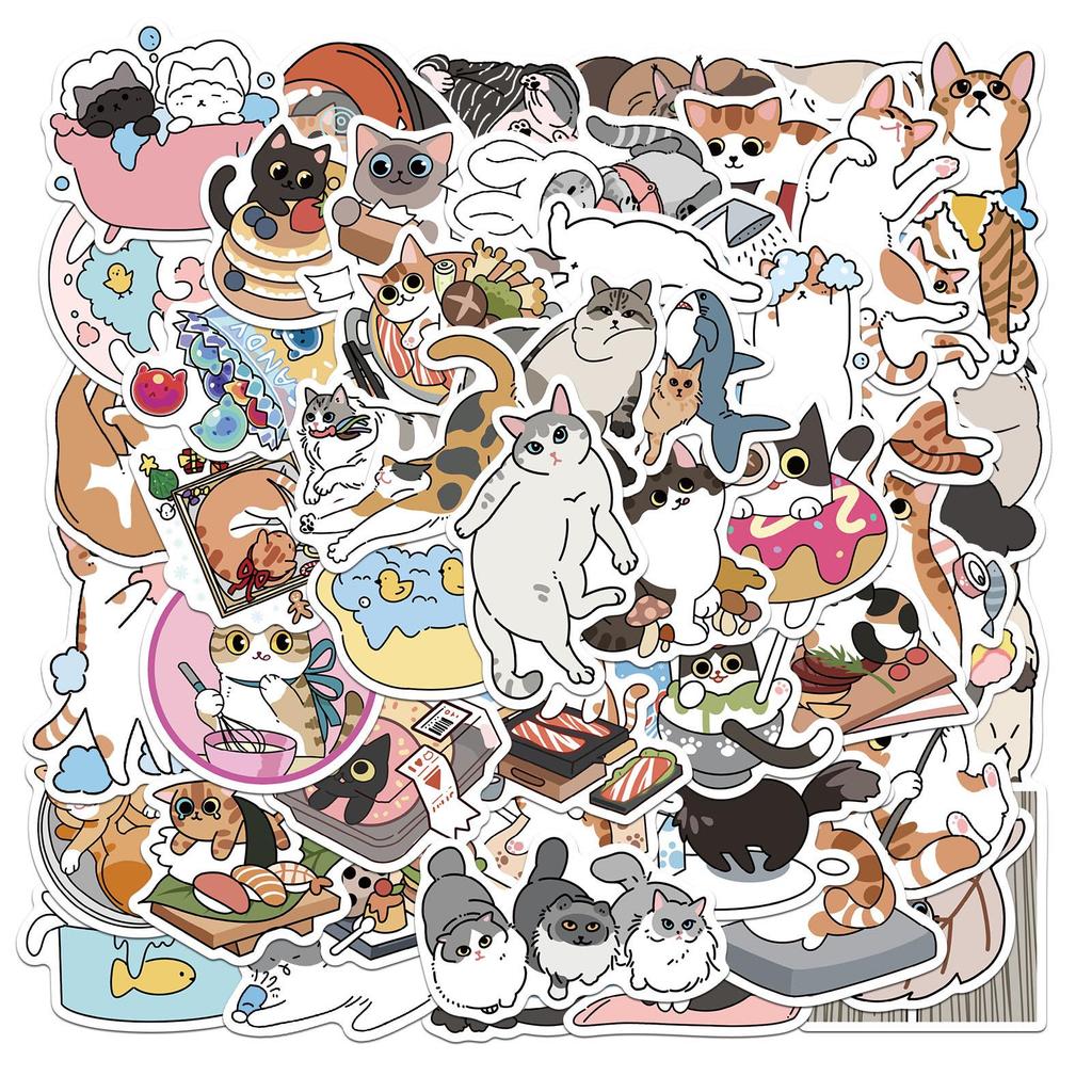 Adorable Kitten & Puppy Stickers: Creative, Waterproof Decals for Notebooks, Bottles, Phones, Skateboards, and Journals.