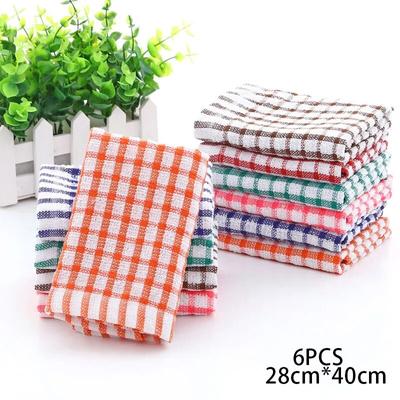 6PCS Cotton Kitchen Towels Absorbent Cleaning Dishwasher Towels Kitchen Cleaning Supplies