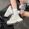 European Station Leather Silver Daddy Shoes Women's 2025 Spring New Thick-soled Heightening Versatile Comfortable Heightening Sneakers