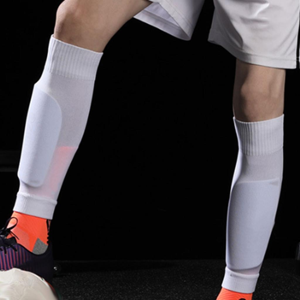 2 Pairs Shin Guard Sleeves Shin Pad Socks Nylon Size 38‑47 Sports Accessory for Soccer Football