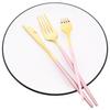 36Pcs Pink Gold Dinnerware Cutlery Set Western Knife Dessert Forks Spoon Flatware Stainless Steel Silverware Kitchen Tableware