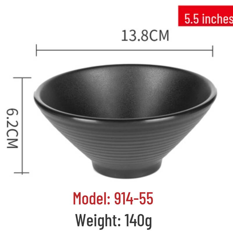 Black Melamine Commercial Serving Bowl