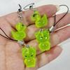 Cute Glow In The Dark Cat Keychain Resin Mobile Phone Pendant Bag Charm Backpacks Purses Pendant Party Gift