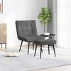 Vidaxl Fauteuil Met Voetenbank, Donkergrijs, Bekleed Met Fluweel
