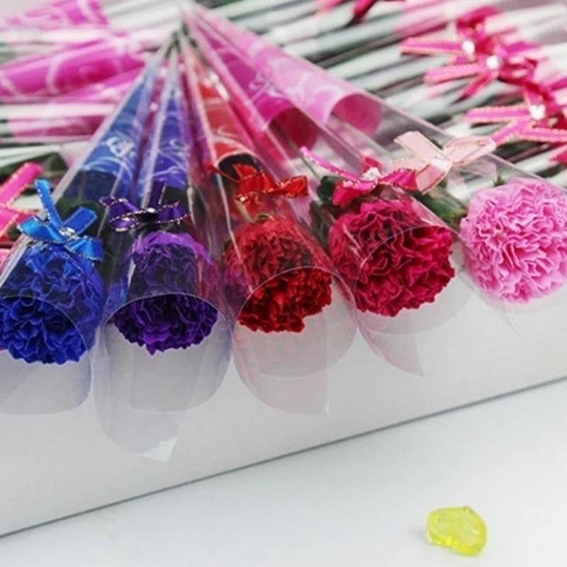 8pcs/lot Bath Artificial Carnation Soap Flower Party Mother's Day Gift Decoration Valentine's Day Gift