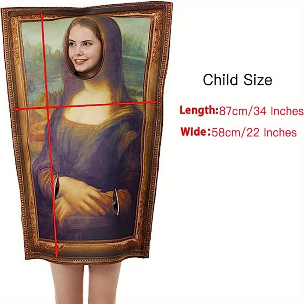 

Cosplay Funny Mona Lisa Mural Costume Role Play Wearable Art Collection for Halloween and Themed Parties for Adults and Kids