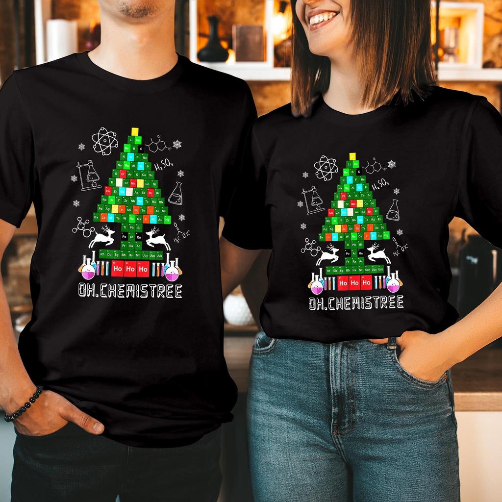 Science Christmas T-Shirt Chemistree Periodic Table Geek Nerd Xmas Gift T-5372