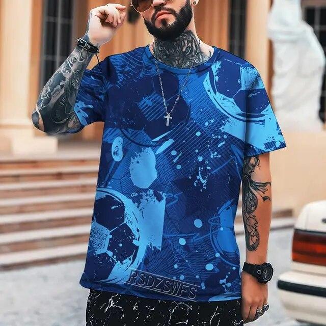 Letní pánské tričko Fotbalové mistrovství světa Cool 3D potisk Tričko s kulatým výstřihem Vysoce kvalitní S-6XL