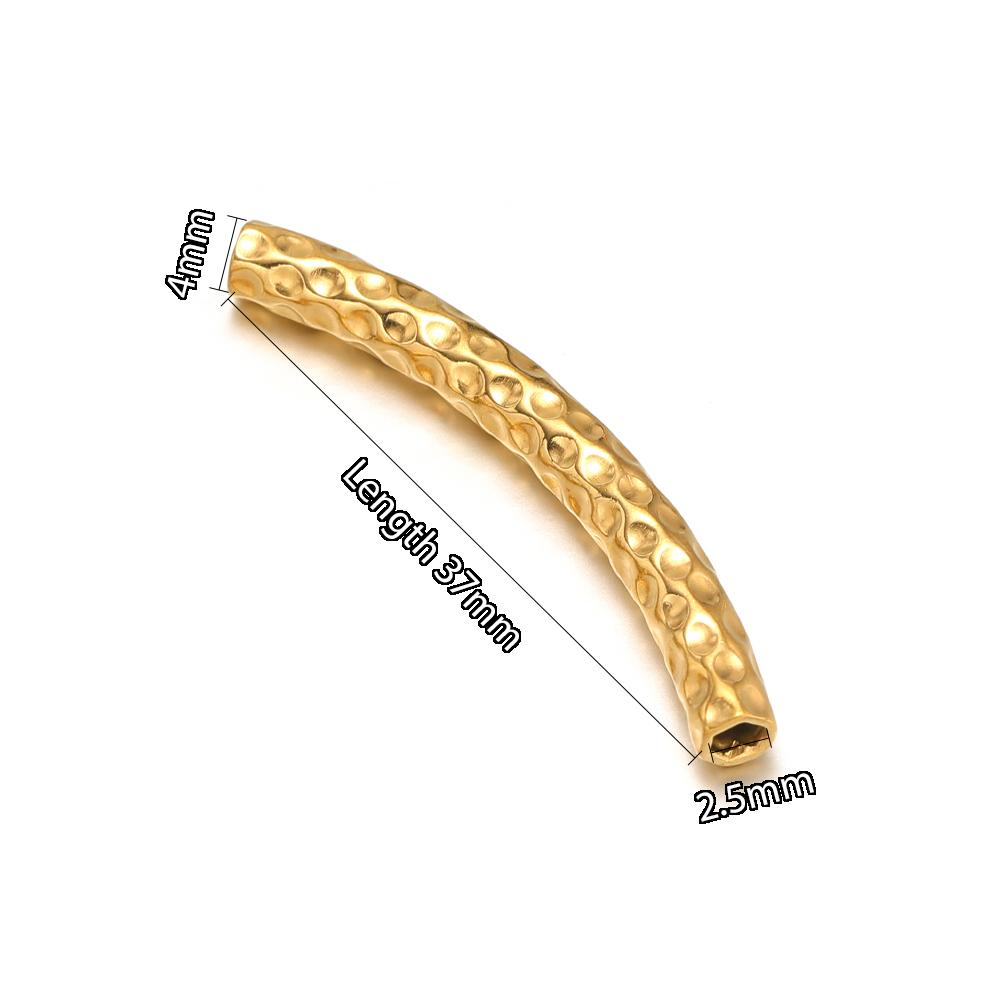 10pcs Stainless Steel Connectors Curved Tube for Jewelry Making Gold Color Straight Beads Bracelet Necklace DIY Jewelry Finding