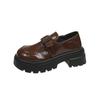 Platform black shoes women's 2025 spring new heightening retro British style jk small leather shoes with skirt single shoes