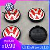 Voor VW Volkswagen Jetta MK5 Golf 4 stuks 56 mm Rode Wielnaafdopjes Velg Naafdoppen Voor VW Volkswagen Golf Jetta Bora Polo Santana