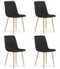 Turin Chair - Black Velvet / Wood Color Legs X 4