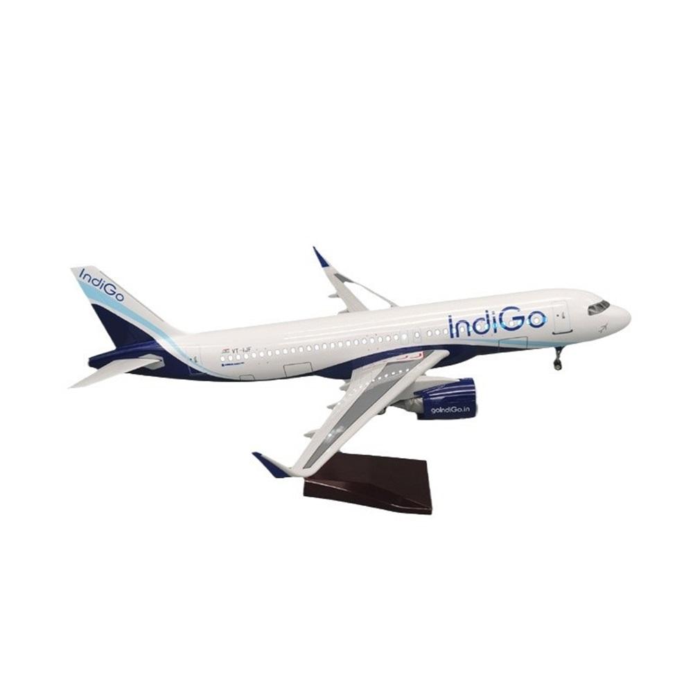 1:Масштаб 80 47 см Airbus A320 Индийские авиалинии Indigo Модель пассажирского самолета-симулятора Игрушки с колесами и подсветкой Коллекция