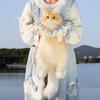 Light Golden Plush Bag Simulated Puppet Cat Backpack Little Cat Cute Soft Backpacks Simulation Birthday Gifts For Girlfriend