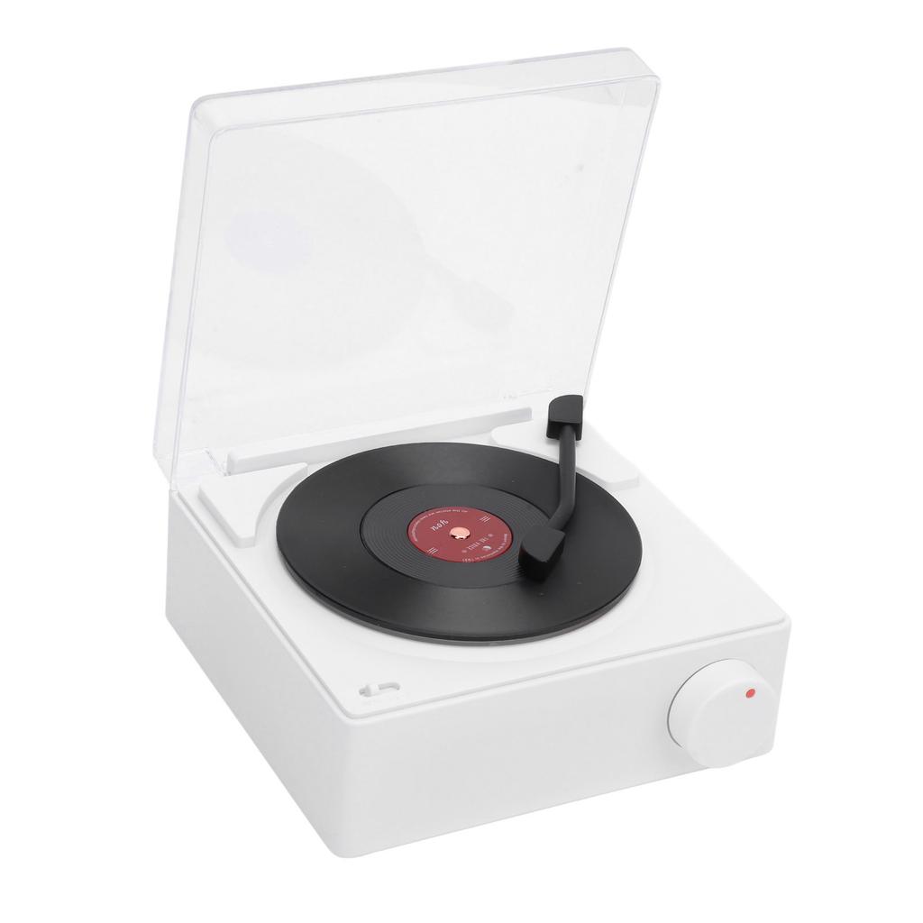 Record Player Bluetooth Speaker ABS Cute Portable Wireless Turntable Speaker Alarm Clock for Home