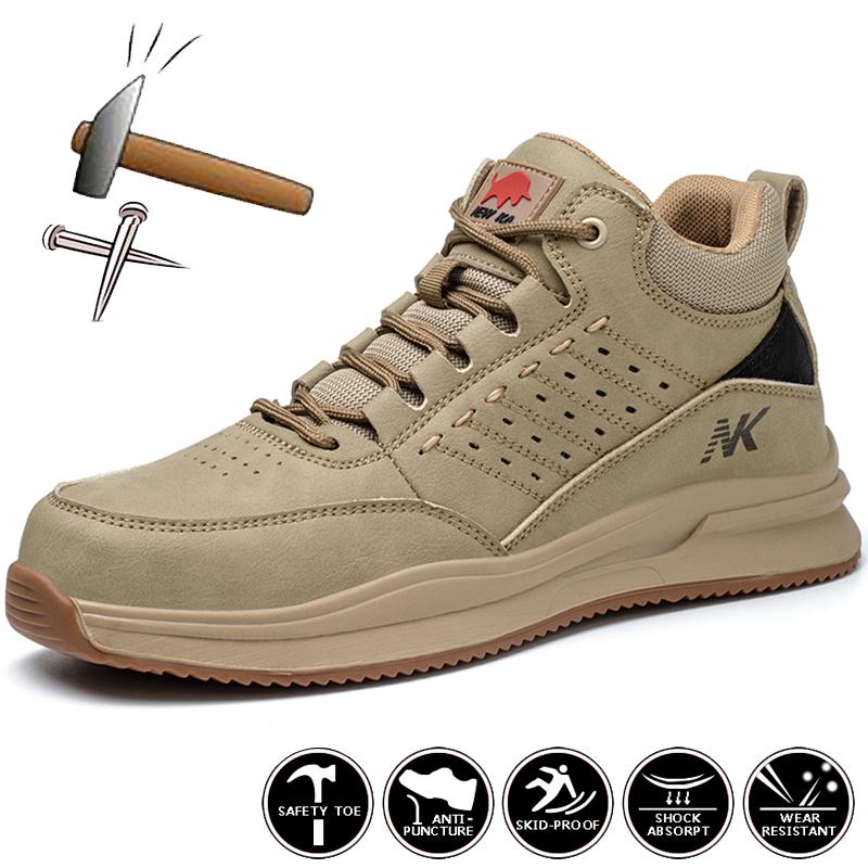 Male Safety Shoes Work Sneakers Indestructible Work Safety Boots Light Shoes Men Platic Toe Shoes Working Shoes With Protection