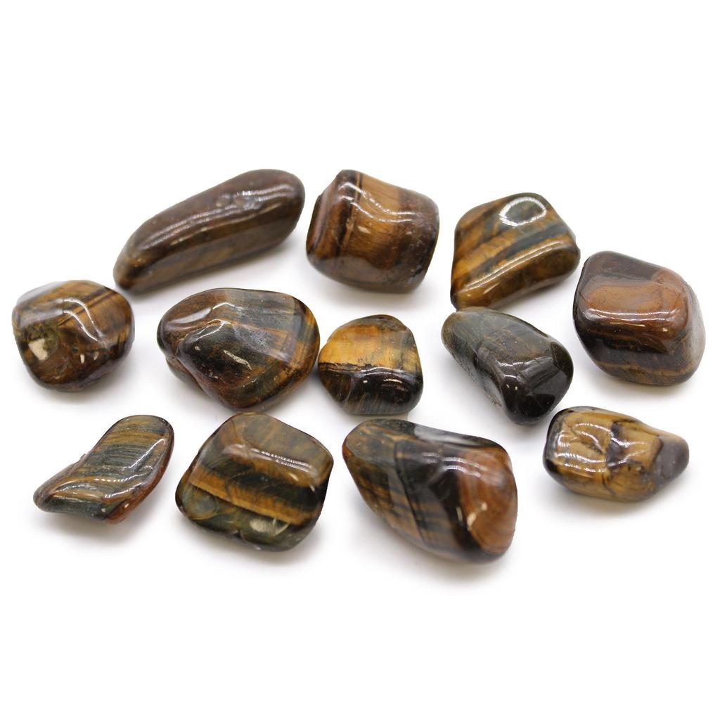 Tiger's Eye Tumbled Stones Medium 12 Pieces