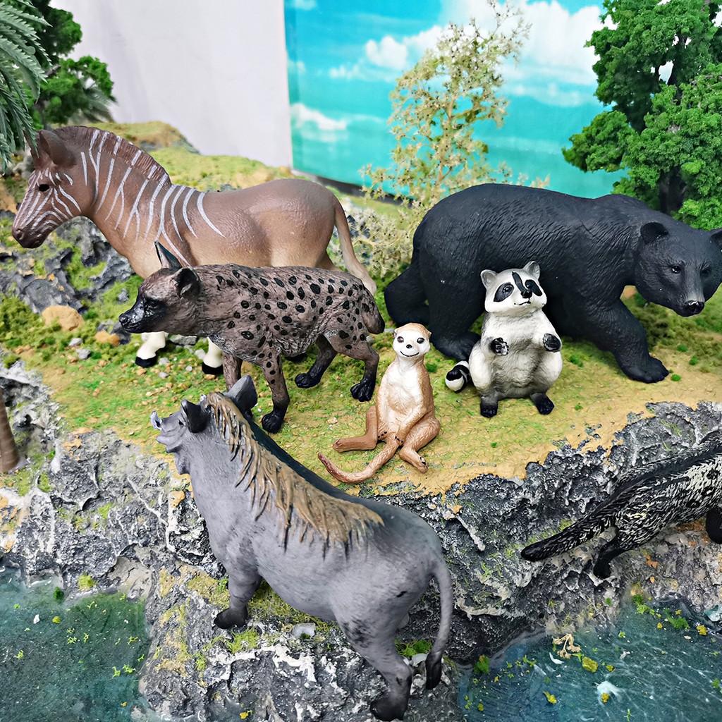 Realistische Wildtier PVC Schwarzbär Hyäne Esel Figuren Für Kinder Lern- und Ausstellungszwecke