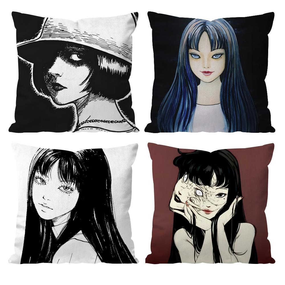 T-Tomie Anime Cushion Cover Pattern Printed Pillowcase for Living Room Sofa Cushion Cover & Bedroom Decor