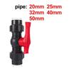 1Pc PVC PE Tube Tap Water Splitter 20/25/32/40/50mm Plastic Quick Valve Joint Agriculture Irrigation Water Pipe Fittings Black