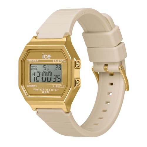 Authorized Ice-watch Watch, Men's and Women's, 022732, ICE Digit Retro, Metal, Gold, Mirror, Almond Skin, Small, 32mm, Digital