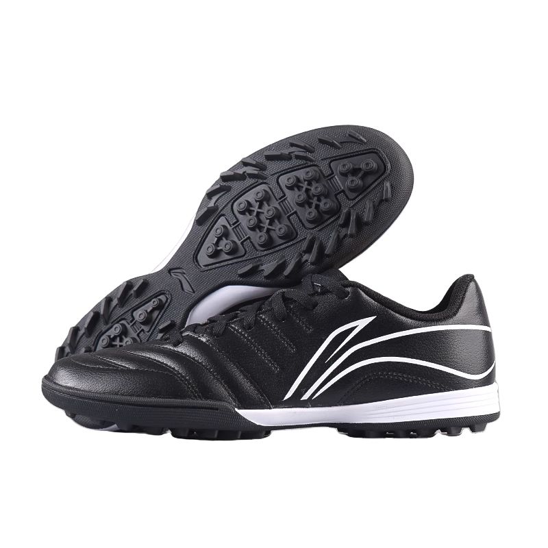Li Ning TF Turf Artificial Turf Cushioning Slip Resistant Coverage Soccer Shoes Men's Black White TSTU039-1