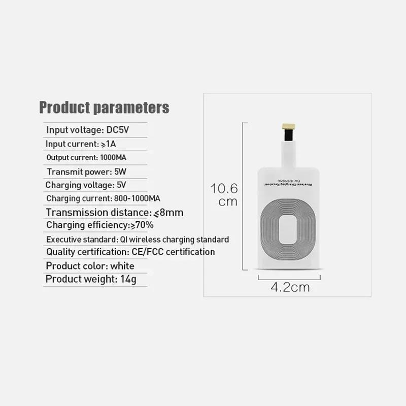 5W Qi Wireless Charging Receiver for   Xiaomi Universal Micro USB Type-C Fast Wireless Charger Adapter