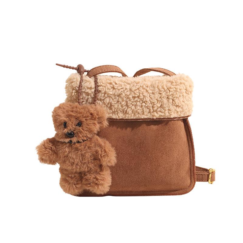 Maillard Lamb Wool Plush Bag Women 2025 New Autumn and Winter Furry Small Bag Messenger Mobile Phone Bag