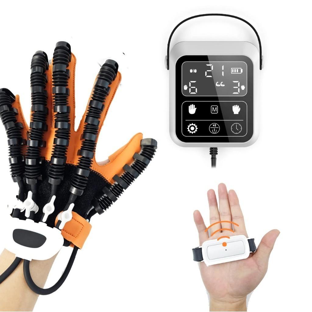 Guanti da Allenamento per la Riabilitazione dell'Autocura della Mano Emiplegica post-Ictus per Anziani, Arancione, Guanto Robotico Intelligente per la Riabilitazione