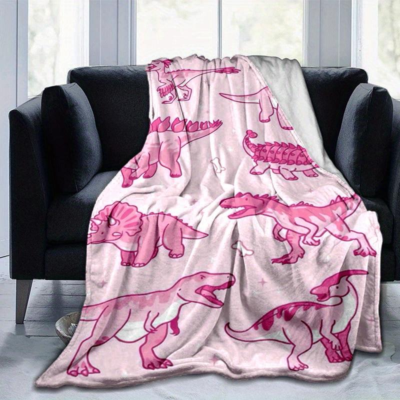 1 шт. Легкое фланелевое одеяло с принтом динозавра, удобное и теплое одеяло, для кемпинга, дивана-кровати и дивана, офиса, подарок 100x150cm