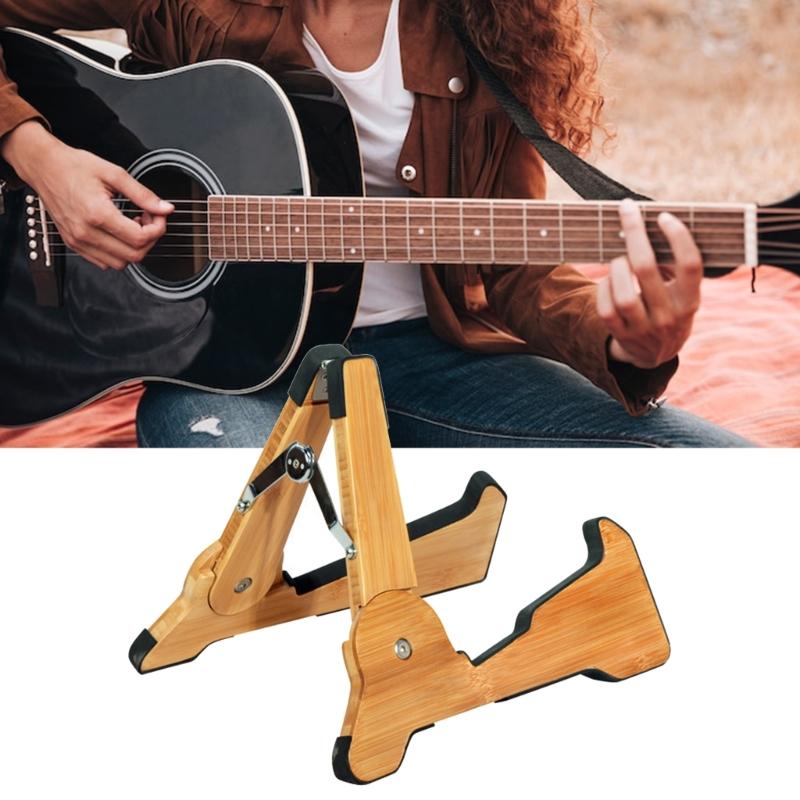 Folding Acoustic Guitar Stand Adjustable Electric Guitar Display Stand Light Weight Floor Guitar Holder Enduring