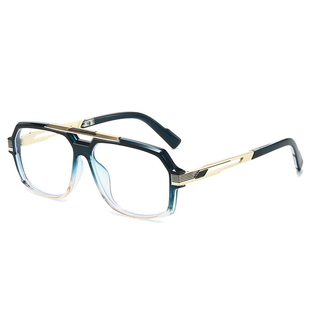 

Latest Luxury Design Pilot Double Beam Big Frame Frame Nearsighted Glasses Prescription Lens Hyperopia Anti Blue Light Men Nearsighted 0