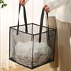 Large Foldable Square Mesh Laundry Hamper-Portable Dirty Clothes Basket with Handles,for Bathroom & Home Use Collapsible Laundry