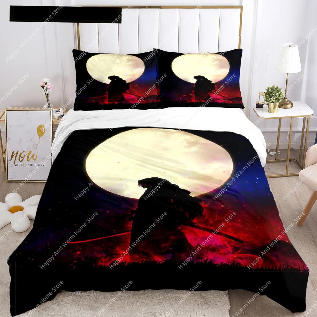 Comforter Anime Demon Slayer Print Bedding Set 2/3Pieces Nezuko Queen Double Single King Size Boys Adults Gift