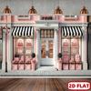 2D Flat Decorative Paintings, 2D Flat Banners, 1 Fashionable Garden Storefront