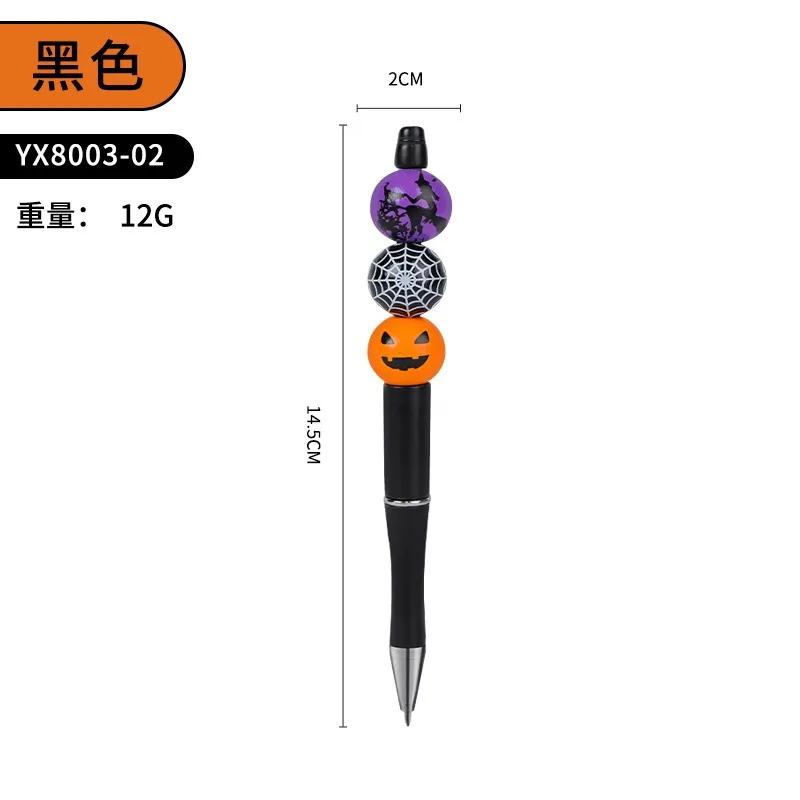 Halloween Funny Pumpkin Bead Pen Favors Witch Spider Web Ballpoint Pen Gifts Trick Or Treat Kids Happy Hallowen Party Favors