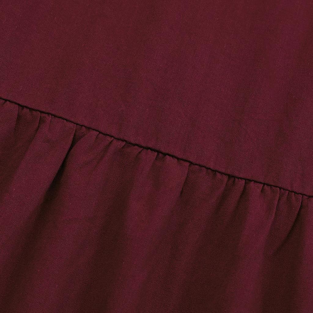 Women's Casual Long Skirts Solid Color Pleated Big Hem Elastic Waist Loose Fit Skirts, Simple Style Bottoms
