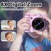 1080P Digital Camera for Kids Digital Video Camera 48MP 2.4 Inch Flip Screen 8X Zoom Telescopic Rotating Lens Built in