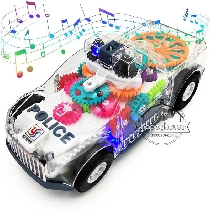 Baby Toys Toddler Police Car Electric Vehicle Toy Auto Driving Transparent Gears Music Lights Cars Toys for Kids Boys