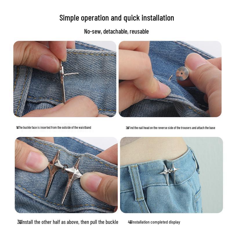 Adjustable Waist Buckle: Anti-Exposure Brooch for Jeans