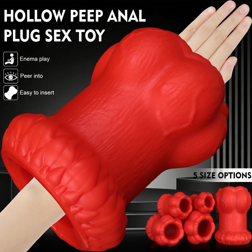Transparent Hollow Butt Plug, Extra Large Silicone Anal Tunnel, Couples Sex Toys for Beginners to Advanced